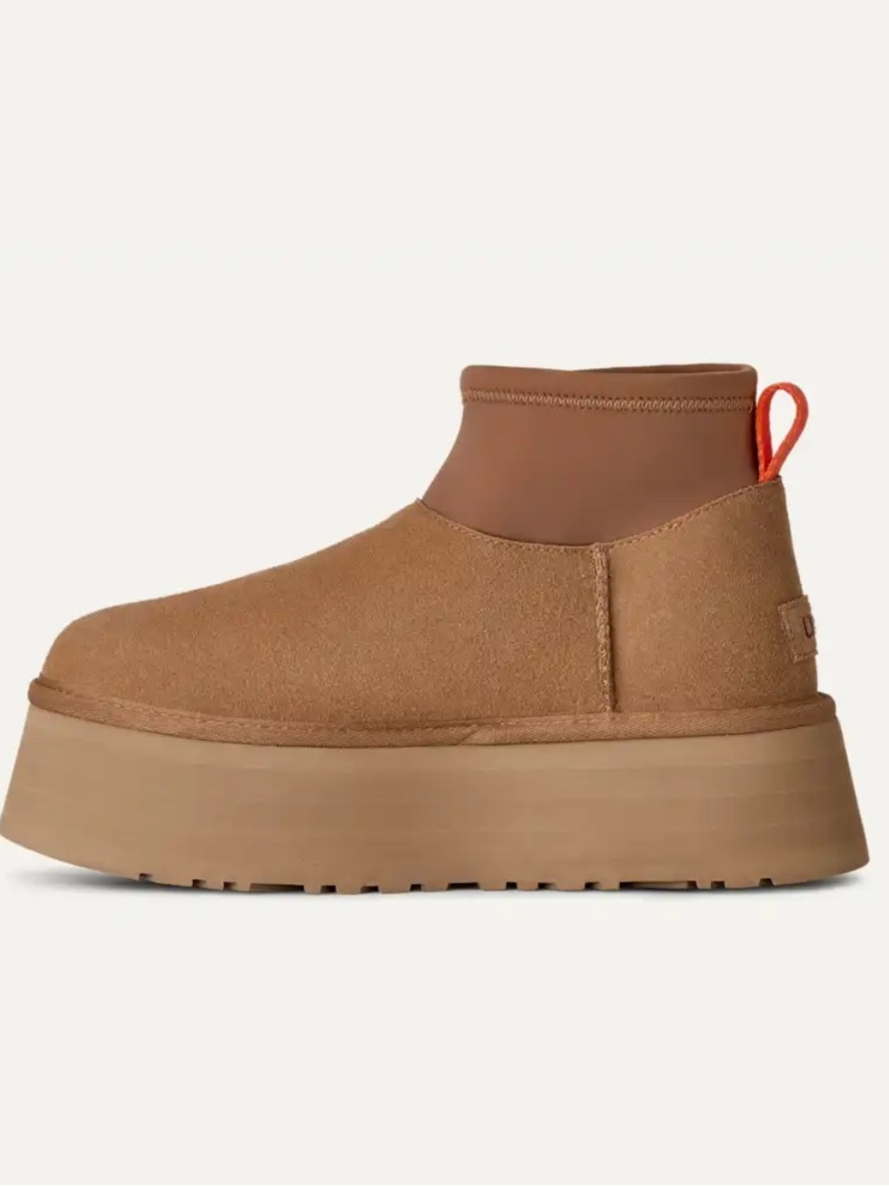 UGG Platform Mini Boot in Brown with Orange Pull Tab! New! 9